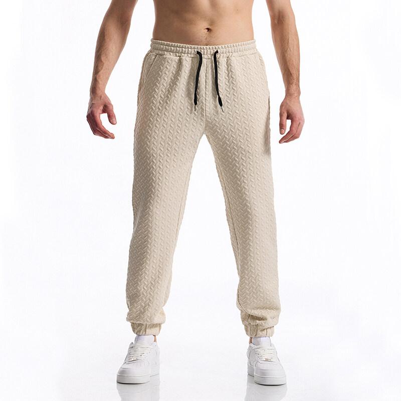 Herringbone Design Fabric Men's Casual Sports Pants Gym Sport Trousers Men Jogger Sweatpants Running Workout Jogging Long Pants