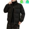 Aaronlive Winter Down Windproof and Collar Trench Warm Cotton Size L Men's Jacket, Cold-Resistant, Stand-Up Coat, Coat, Black,