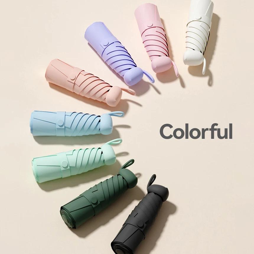 Cute Mini Umbrella UV Protection, Pocket Sun Umbrella for Women, Portable Travel Parasol, Small 5 Folding Umbrella Windproof