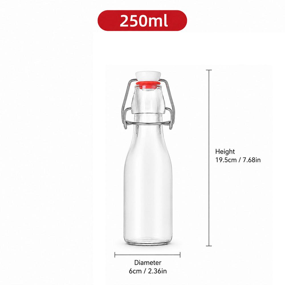 Swing Top Glass Bottles with Lids, Airtight Flip Top Bottles for Kombucha Beer Syrup Vanilla Extract Gift