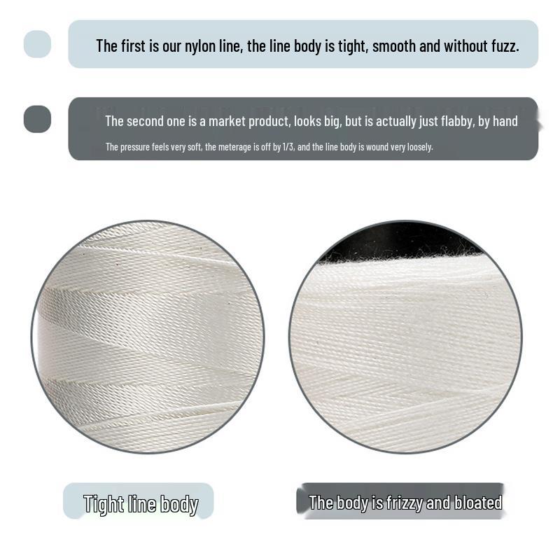 Vysoce pevná 500D 4-pramenná odolná mercerizovaná nylonová šicí nit pro kůži a péřové bundy