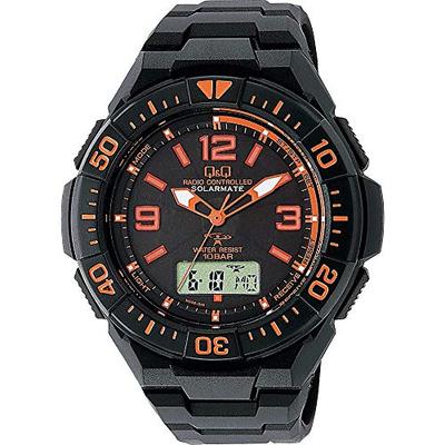 Cue & Cue MD06-315 Men's Watch, Water Resistant To 10 ATM, Radio-Controlled Solar Chronograph, Black