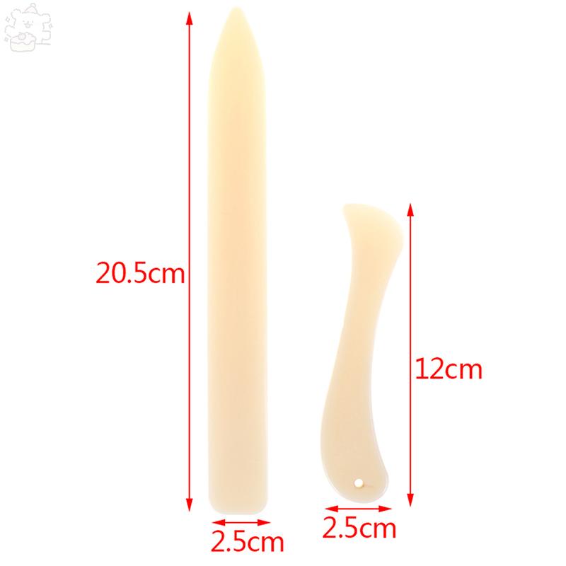 2Pcs DIY Leather Bone Folder Tools  Scoring Folding Creasing Trimmer