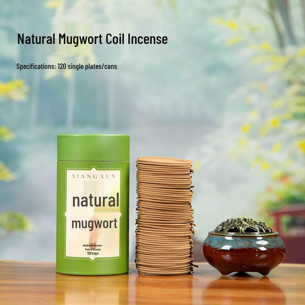 Handcrafted Mugwort Coil Incense for Home Aromatherapy - Long-lasting Scent & Toilet Deodorizer