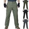 Men's Oxford Waterproof Fabric Multi-pocket Solid Color Loose Work Pants Long Pants