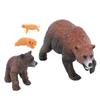 4Pcs Brown Bear Model Set PVC Lifelike Bear Figure Animal Life Cycle Model Set for Education