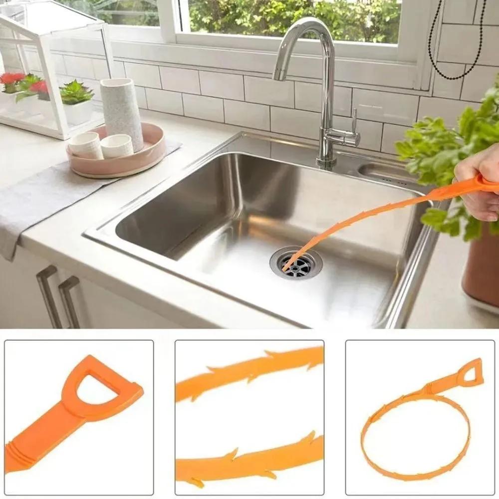 Bathroom Hair Drain Cleaner Tool 51 cm Set of 2