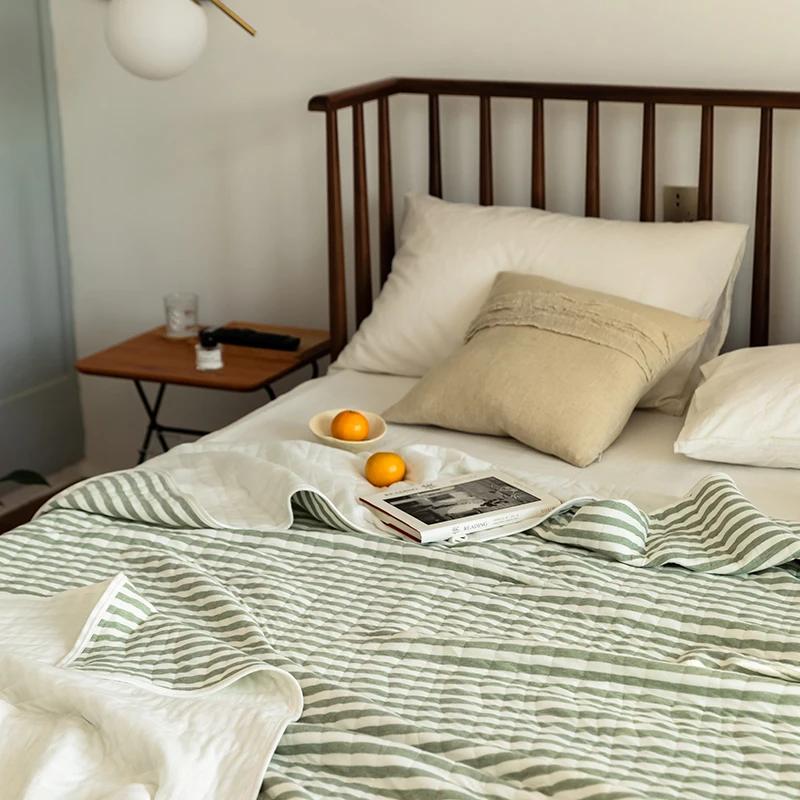 Summer Knitted Cotton Quilt - 100% Tianzhu Cotton, Cooling Blanket For Bare Sleep & Air-Con (Breathable & Lightweight)