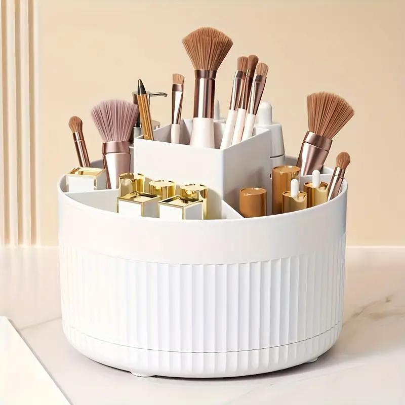 161° Rotating Storage Box Desktop Makeup Organizer Cosmetic Brush Holder Lipstick Eyebrow Pencil Holder Jewelry Container