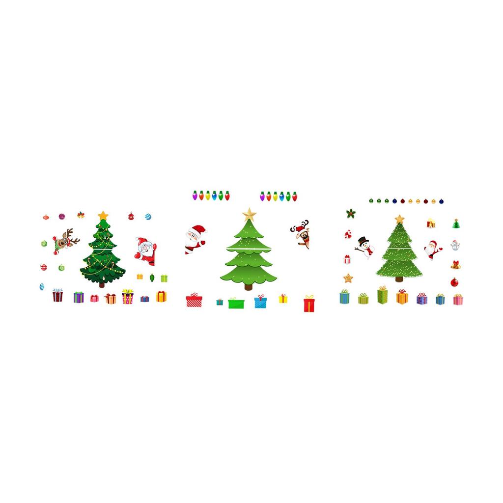 Christmas Decorations PVC Refrigerator Stickers DIY Fridge Ornaments for Festive Home Kitchen Decor