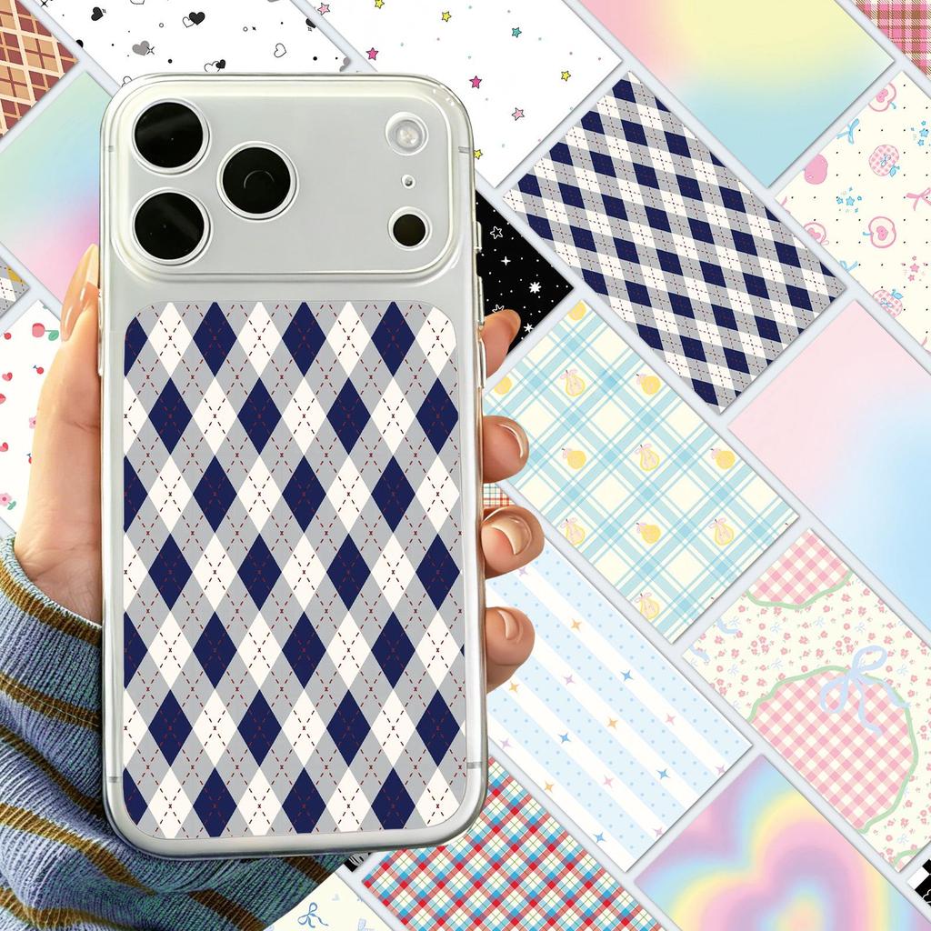 8 Sheets Girly Heart Korean Style Adhesive Phone Card Stickers, Decorative and Waterproof