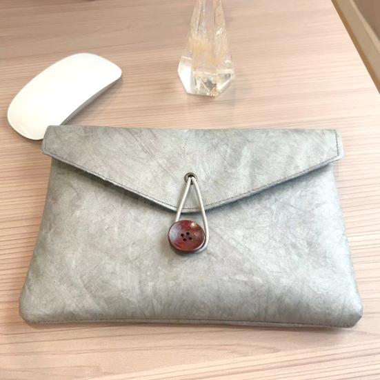 Dossier en Papier Tyvek avec Chemise Enveloppe Portfolio Imperméable avec Fermeture à Bouton Housse de Protection Portable pour Tablette IPad Documents