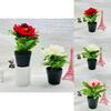Artificial Peony Flower Pot With Plastic And Silk Material For Home Decor And Living Room Display