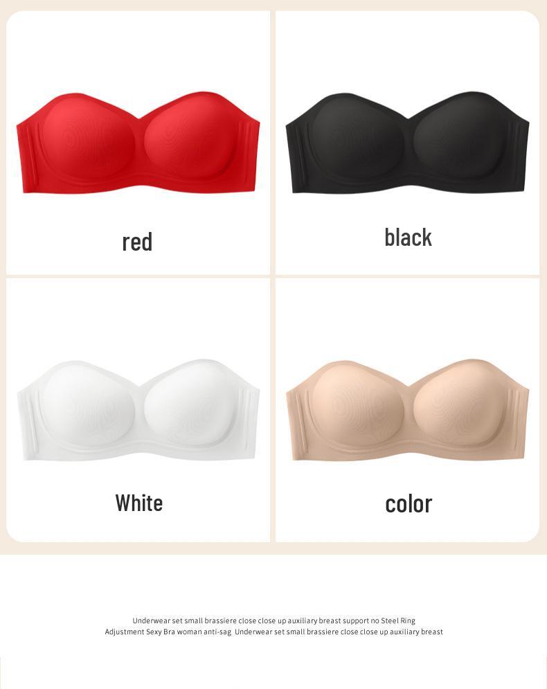 Anti-Slip Strapless Push-Up Bra for Small Chests with Invisible Support and Seamless Design