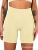 European & American High-Waist Butt-Lifting Ribbed Yoga Shorts - Seamless, Stretchy, Breathable Fitness Wear for Women