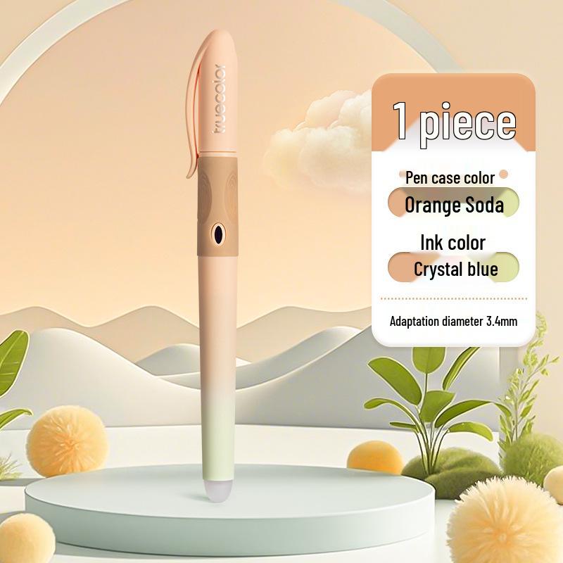Gradientní barevné pero plnicí pero s tepelně smazatelným inkoustem a korekcí držení těla pro studenty - Unisex, Vyměnitelná bombička