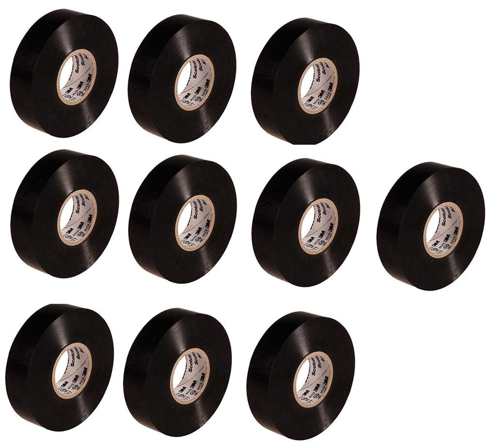 3M Scotch Electrical Insulation Vinyl Tape 117 Black 19mm X 20m 117 BLA 20 (10)