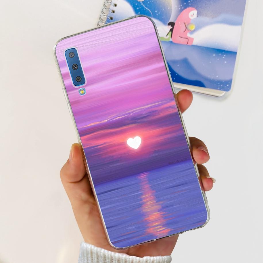 For Cover Samsung Galaxy A7 2018 Case New Fashion Flower Bumper Soft Silicone Phone Case For Samsung A7 2018 A750 SM-A750F Coque