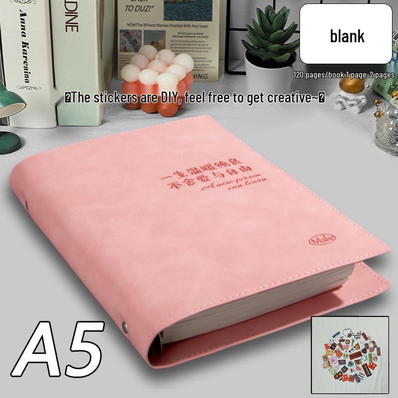 Notizbuch im Ins-Stil aus weichem Leder: B5 & A5 Leerer Tagesplaner für Schüler