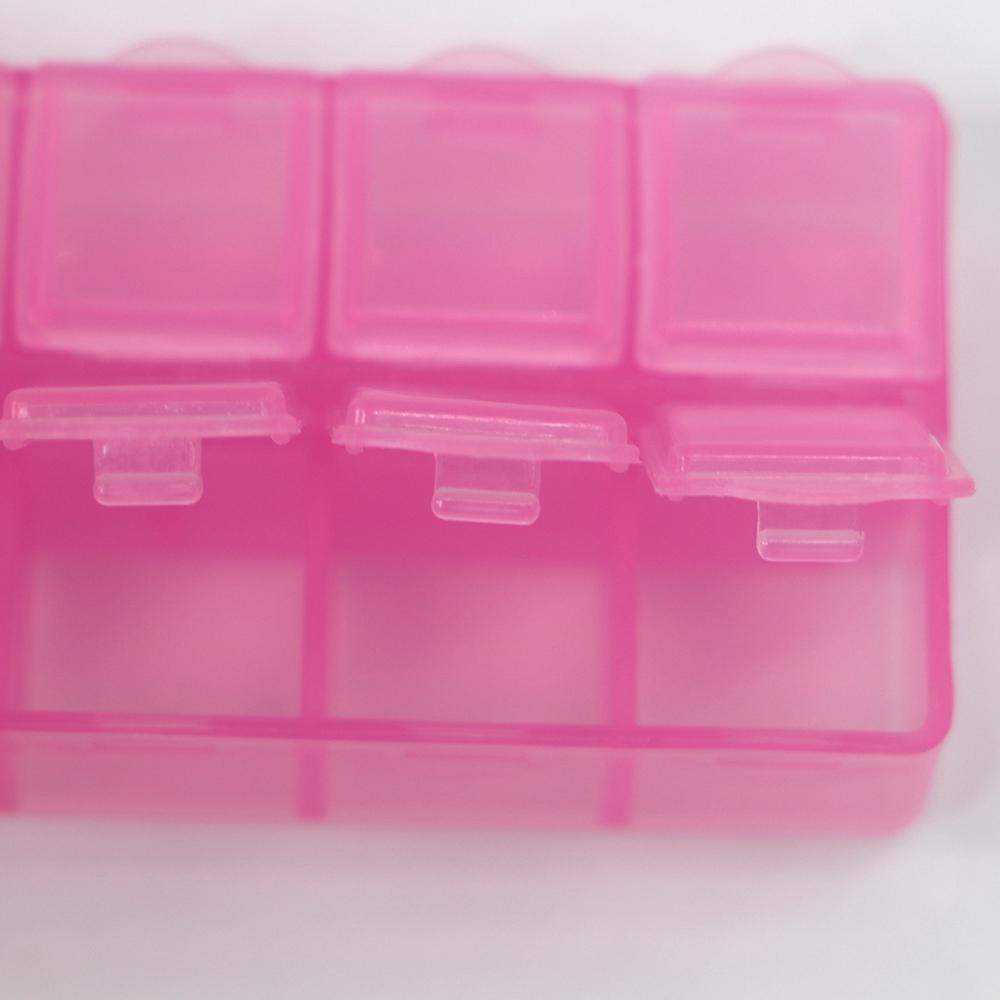 Transparent Bead Organizer Plastic Storage Boxes Sewing Tool 10 Grid Square Box  Table