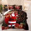 Quilt Kids Room Fat Quilt Feather Silk Quilt Christmas Illustration Digital Printing Quilt Cover Three-piece Set