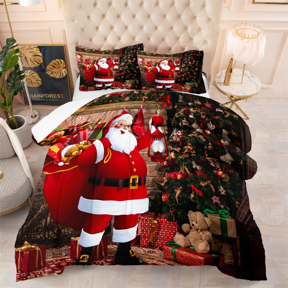 

Comforter Printing Christmas Snowman With Bedroom Decoration Cute Bedding Bedroom Set King Size Comforter (quilt)-EU Single(135*200cm)3pcs