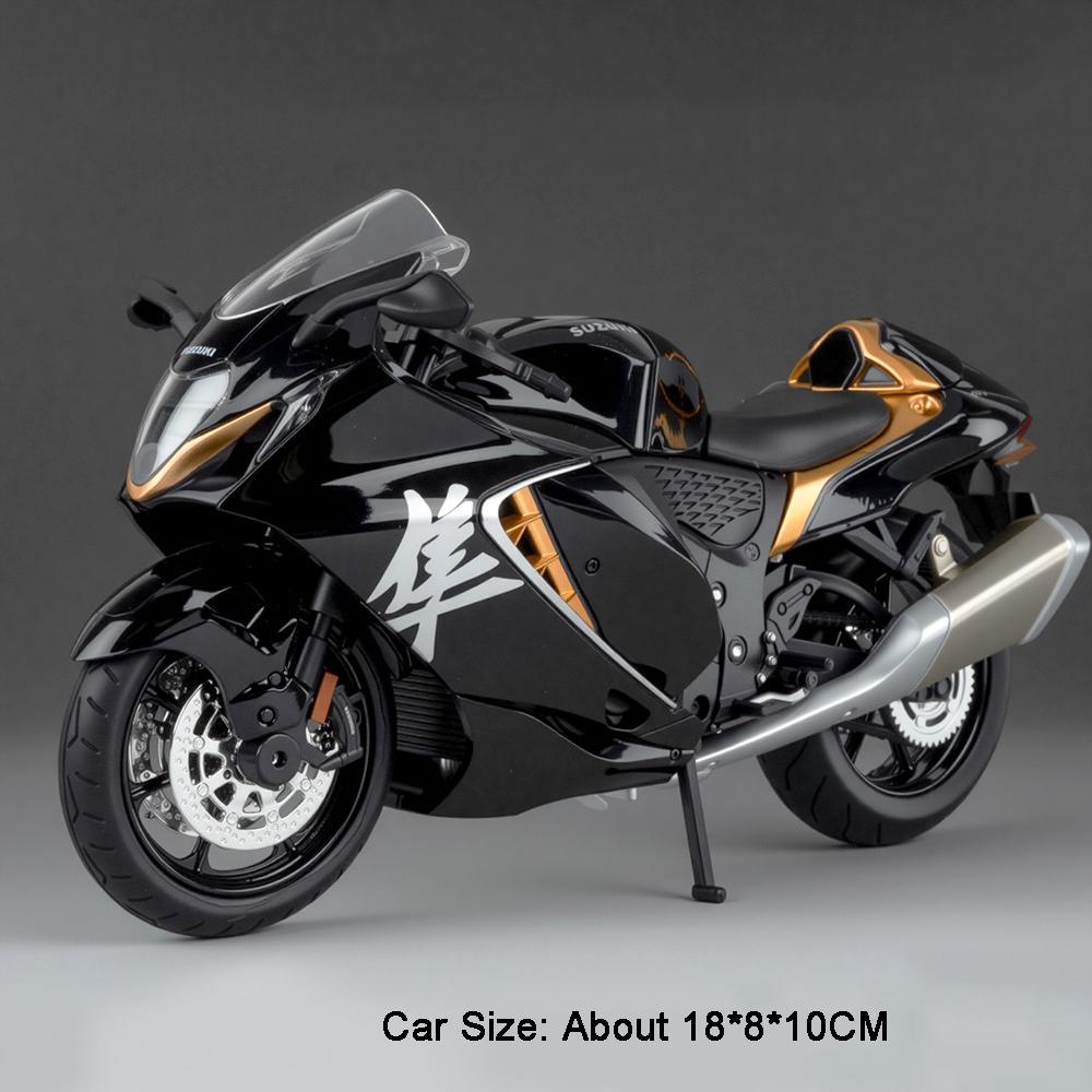1:12 R3 אופנוע סוזוקי הייאבוסה מכוניות סגסוגת צעצוע דגמים יצוקים בצפיפות צמיגי גומי עם מוזיקה קלה דגמי רכבים מיניאטוריים קישוט מודל