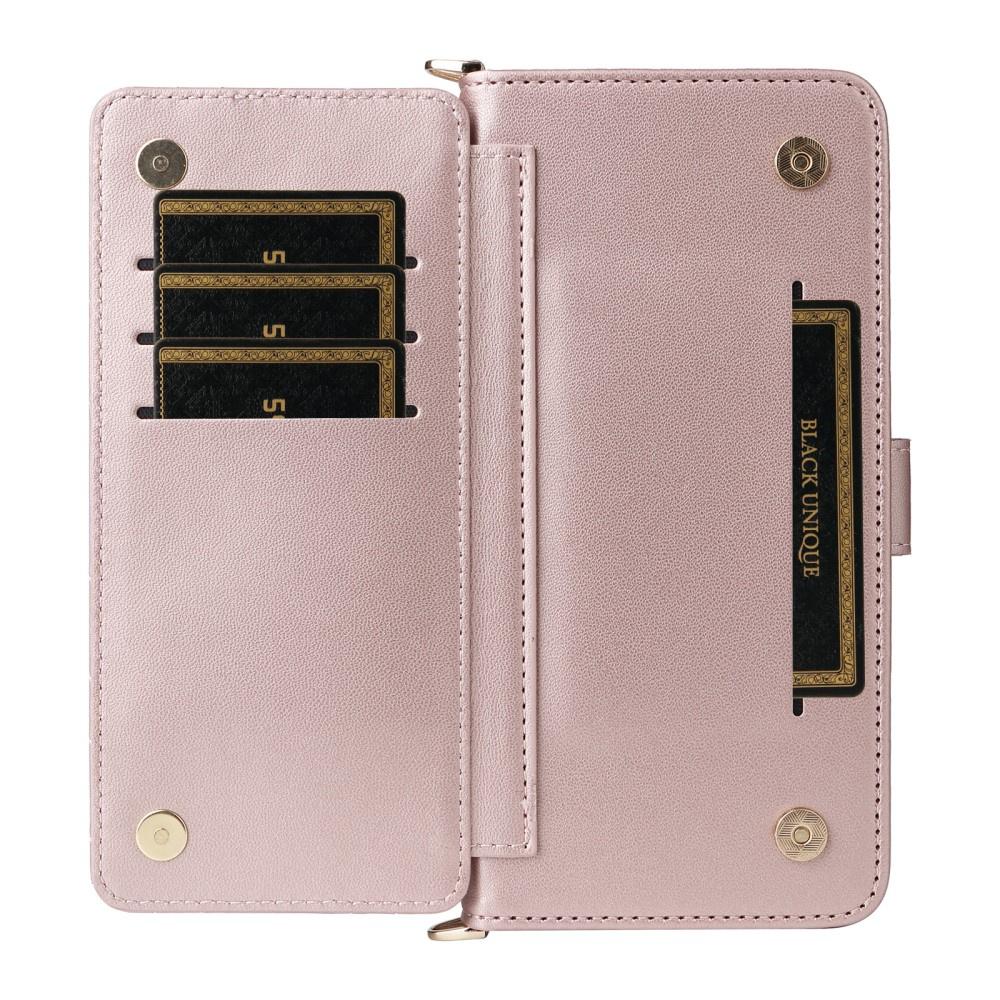 Oppo Reno 13 Pro 5G Flip Case, Crossbody Leather Wallet, Pink