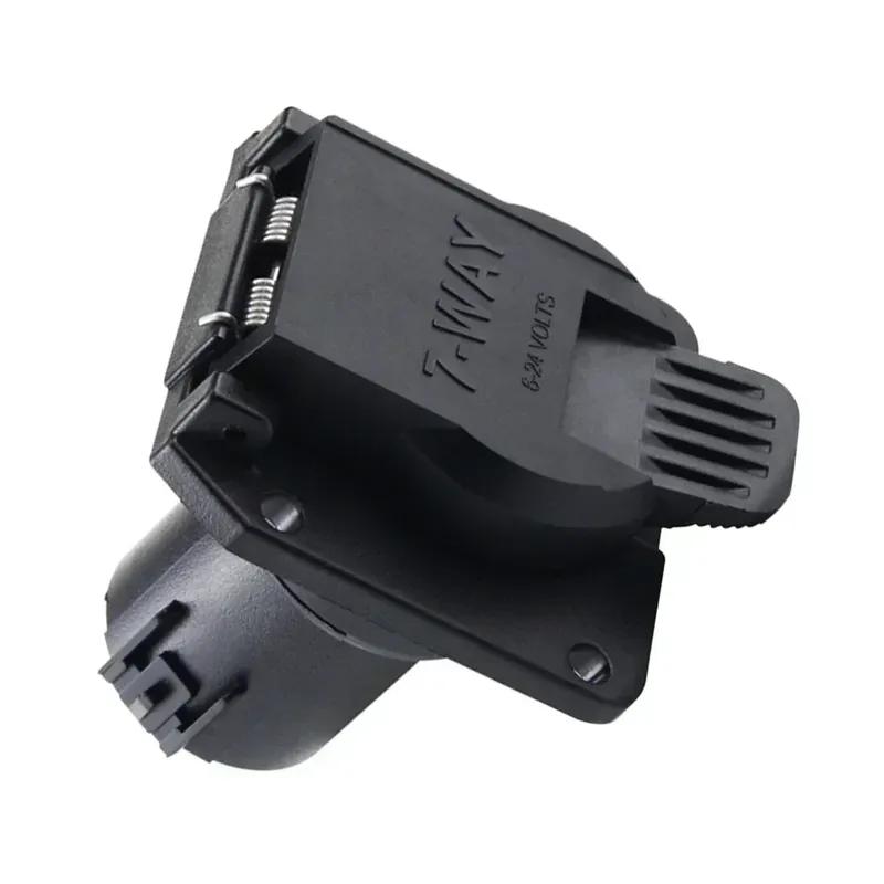 7-poliger Anhängersteckdosenadapter 6-24V 7-poliger Wohnmobil Wohnwagen Stromstecker Steckdose Anschluss Zubehör für Anhänger Traktor