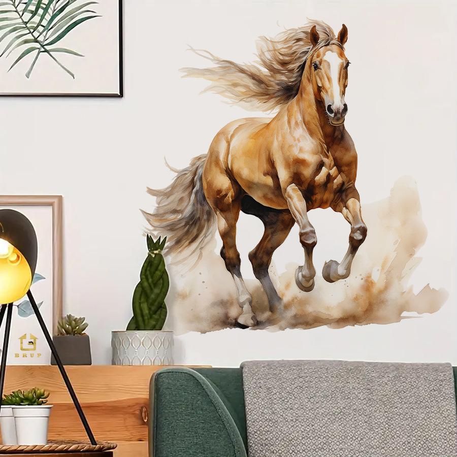 “Success” Galloping Horse Wall Stickers, Removable Self-Adhesive Decor for Study Room Office Living Room Decoration