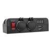 DC12 24V Cigar Lighter Socket Splitter with Digital Voltmeter Power Switch Car Power Outlet Socket USB Charger for Boat