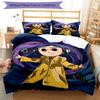 3pcs Coraline (5) Design Cover Set - HD Printed Bedding with 1 Cover and 2 Pillowcases - Perfect for Home and Dorm Decor