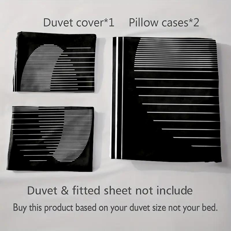 Striped abstract semicircles Bedding Duvet cover sets Duvet covers Pillowcases gifts (1 * Duvet Cover 2 * Pillowcases, without duvet insert)