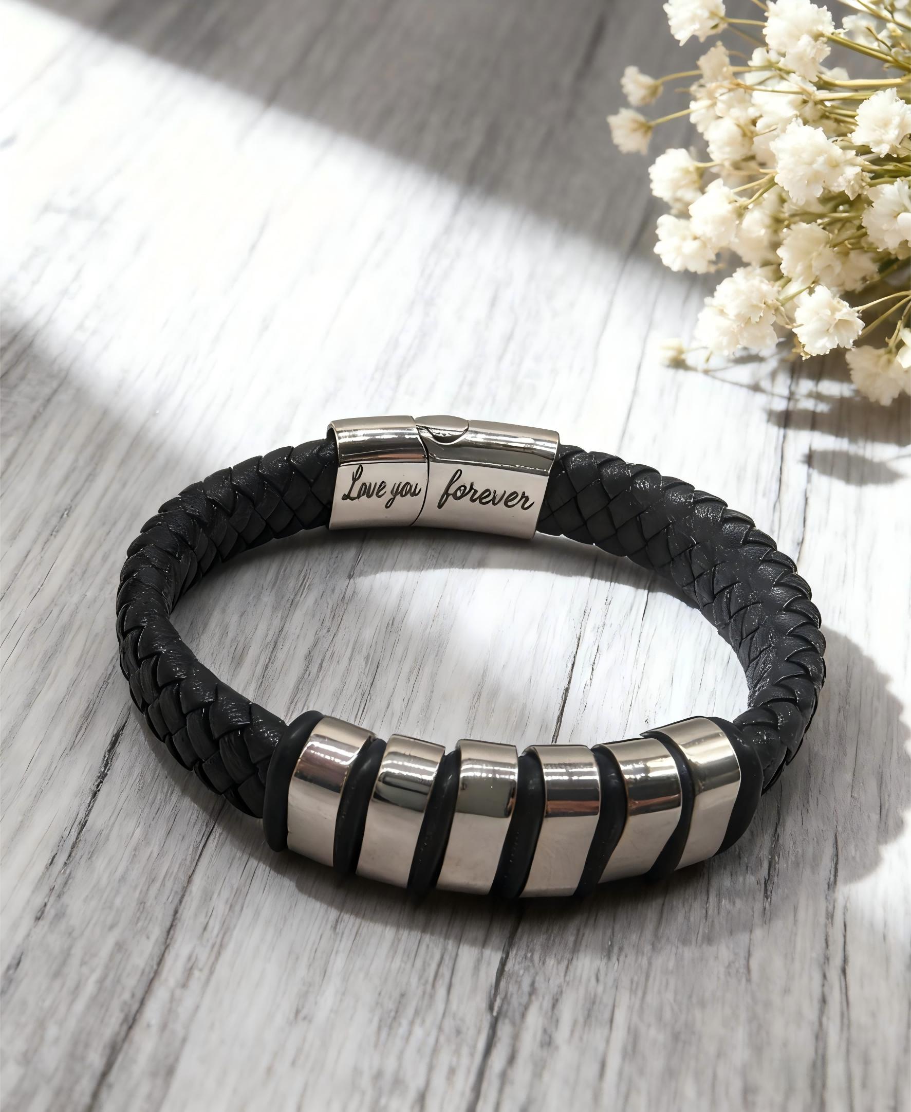 NEW European American Unisex Double Woven Stainless Steel Beaded Bracelet Cross-Border Magnetic Buckle Trendy Gift Wedding 21.5cm чёрный