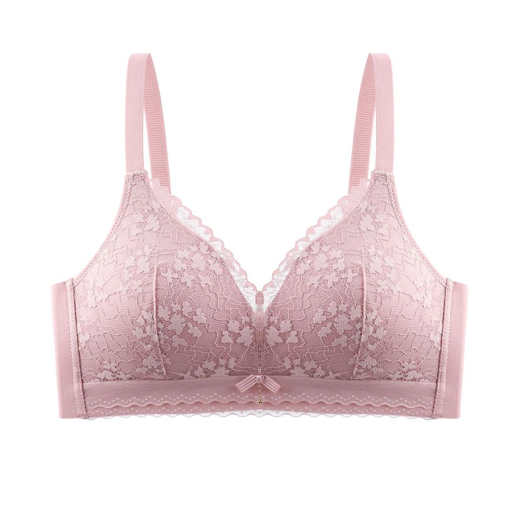 Women Seamless Wireless Push Up Comfortable Gathering Side Collection Thin Cup Bra