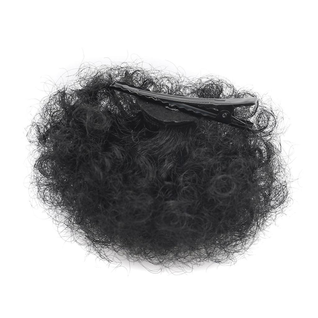 2 PIECES Afro Puffs Natural Black Hair Bun For Kids Curly Chignon Hairpiece Natural Soft ,Clip On Hair Durable For Repeated Use