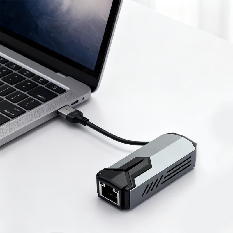 USB C RJ45 Networking Adapter 5000Mbps Gigabit LAN Port Aluminum Shell Plugs and Play For Remote PC Wake Up Capability