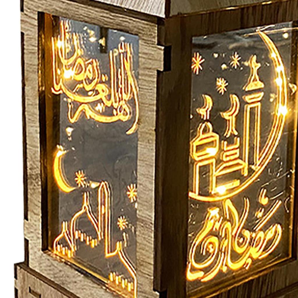 Eid Ramadan , Wood ,Battery Operated ,Decorative Table Lamp for garden and home indoor