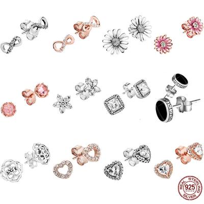 Neue 100 % 925 Sterling Silber Pendientes Magnolia Blume Krone Daisy Ohrringe Für Frau Fit Original Mode Ohrring Edlen Schmuck