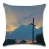 Jesus Christianity Cross Pattern Cushion Cover Cotton Linen Pillow Cover Decorative For Home Sofa Car Party Pillowcase 45X45Cm