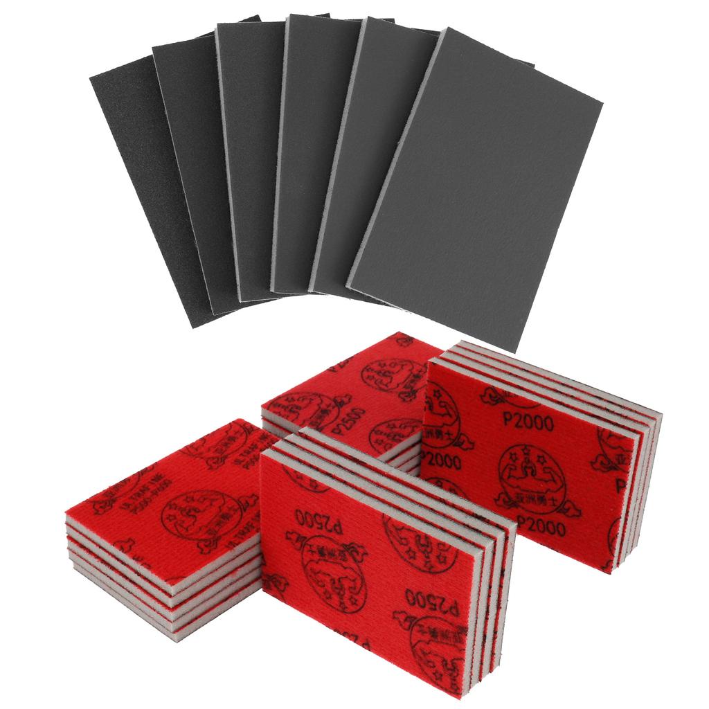 24/18Pcs Sanding Sponge Set 180-3000Grit Soft Foam Hand Sander Block 3x4 Inch Wet Dry Sandpaper for Car Wood Furniture Polishing
