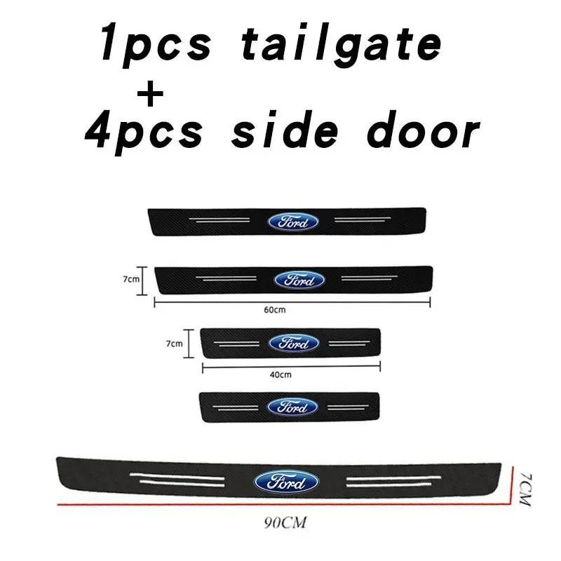 Car Sticker Hot For Ford Car Door Sill Protector Sticker Carbon Fiber Threshold Strip For Ford Ecosport Edge Figo Flex Focus Fus