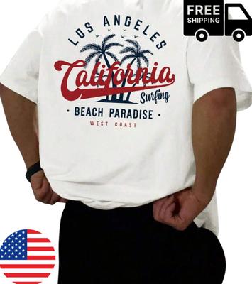 Los Angeles Und Kalifornien Surfen Grafikdruck T-Shirt