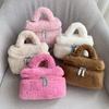 Winter Fuzzy Women Bag Vintage Camera Box Crossbody Handbag Daily Use