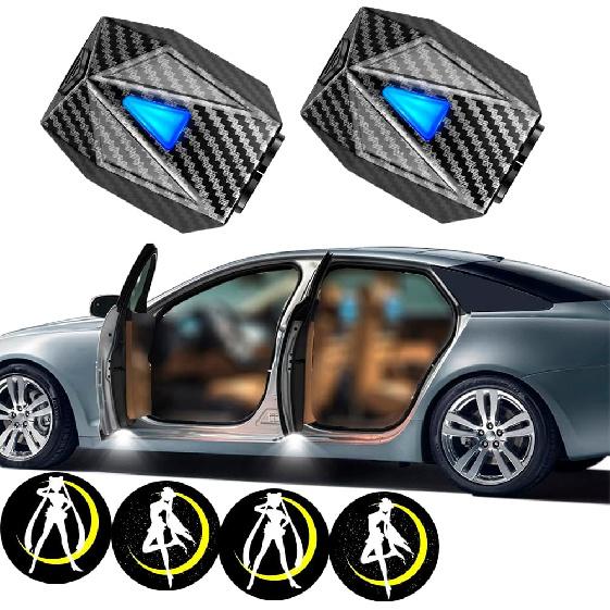 

LZLRUN Animated Projection Welcome Light, Running Ice Fire Horse Door Welcome LED Light for Car Girl and Moon
