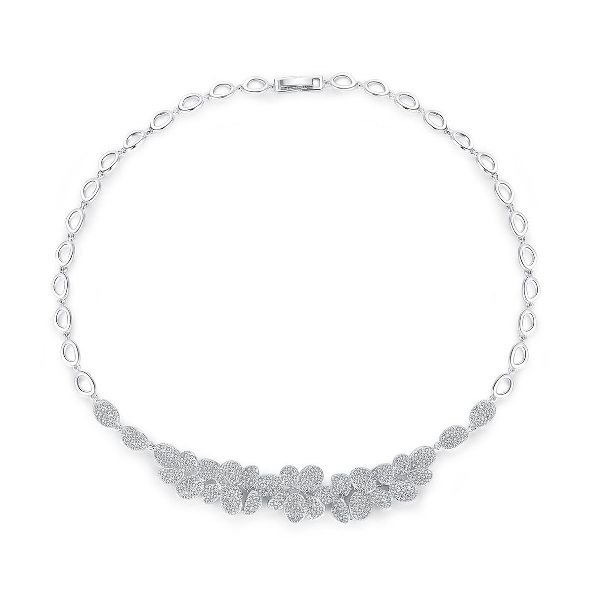 

Новый комплект свадебного ожерелья из циркония, легкая цепочка, роскошное европейское и американское цветочное ожерелье, свадебные украшения as the picture