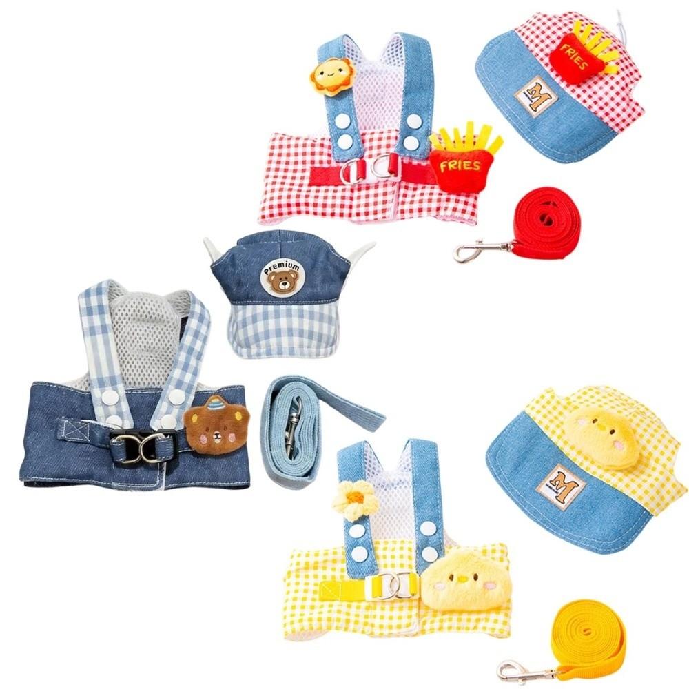 Adjustable Buckle Pet Harness Set Adjustable Pet Walking Set Cute Dog Vest Harness Pet