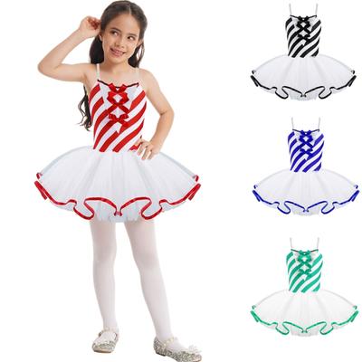 Kids Meisjes Candy Cane Mevrouw Kerstman Kostuum Kerst Dans Figuur Schaatsen Tutu Jurk Turnpakje Dancewear
