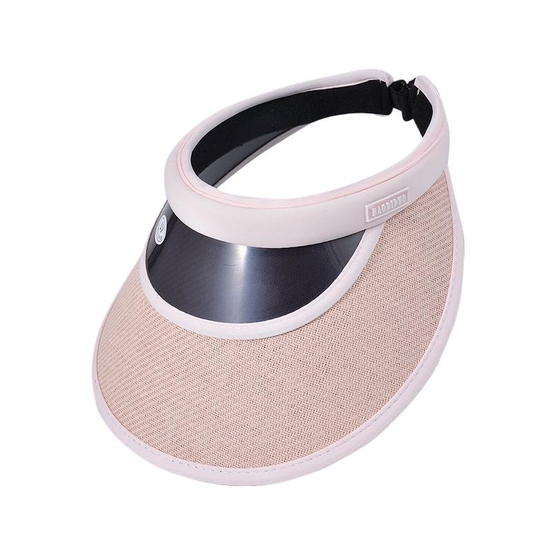 Summer sunscreen sunshade empty top hat Korean version versatile pearl hat women's vinyl big eaves headband sun hat