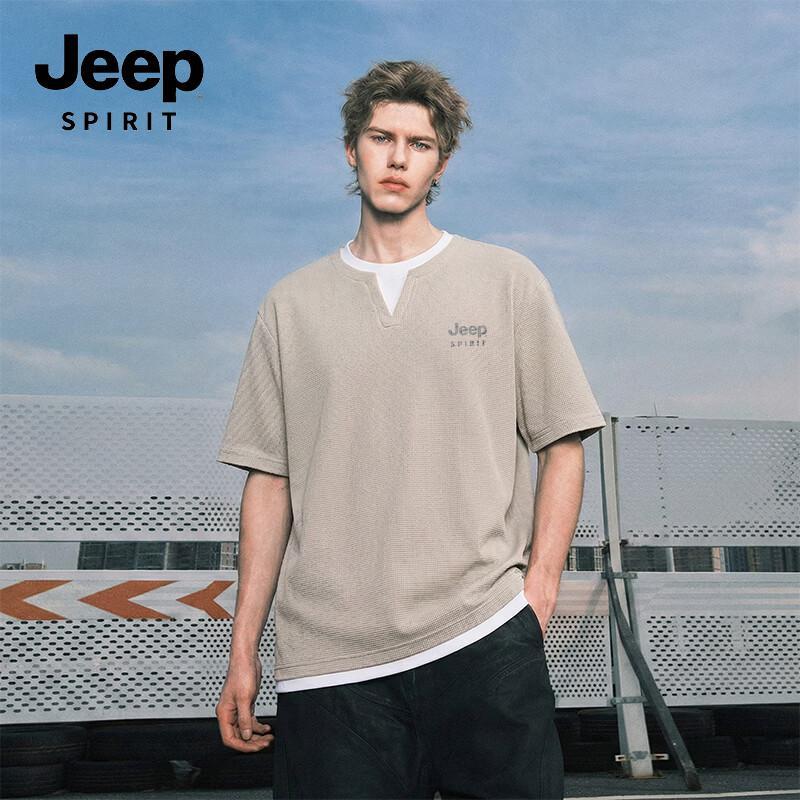 JEEP SPIRIT Men s Faux Two-Piece Short Sleeve T-Shirt M